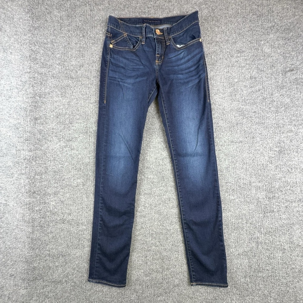 Rock & Republic Berlin Jeans Womens 6 Medium Blue Mid Rise Skinny Stretch Denim